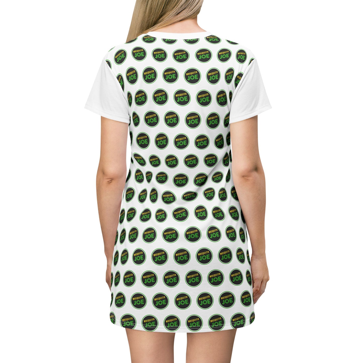 Mosquito Joe Logo T‑Shirt Dress | All‑Over Print, Lightweight