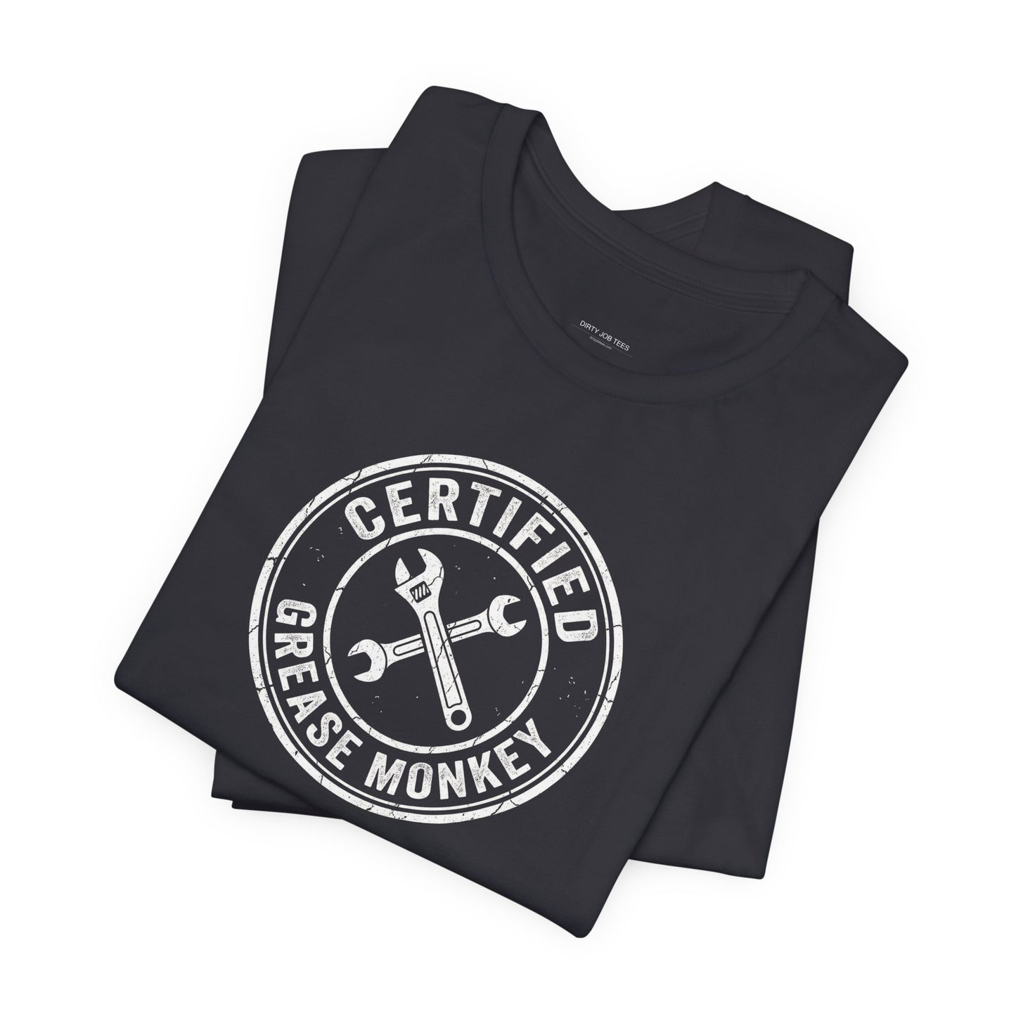 Certified Grease Monkey - Vintage Mechanic Garage Graphic Tee