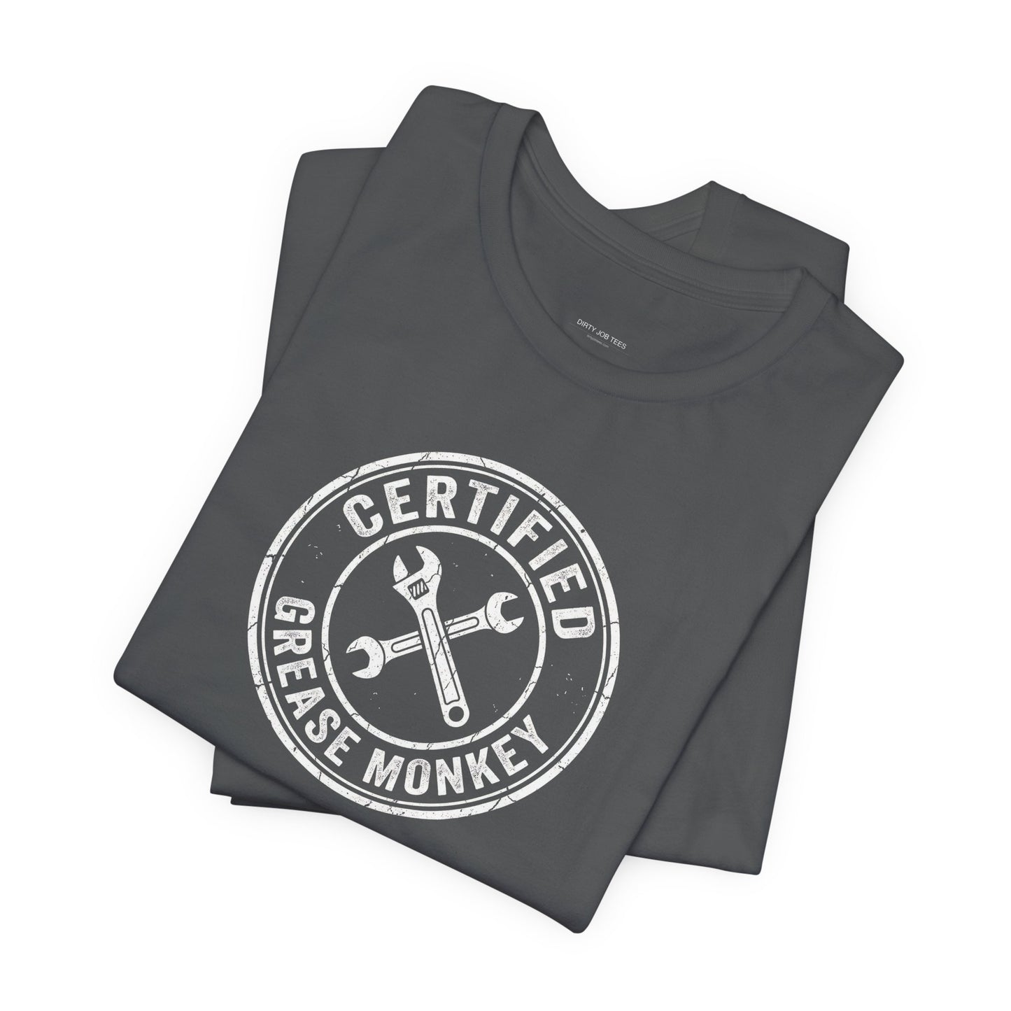 Certified Grease Monkey - Vintage Mechanic Garage Graphic Tee