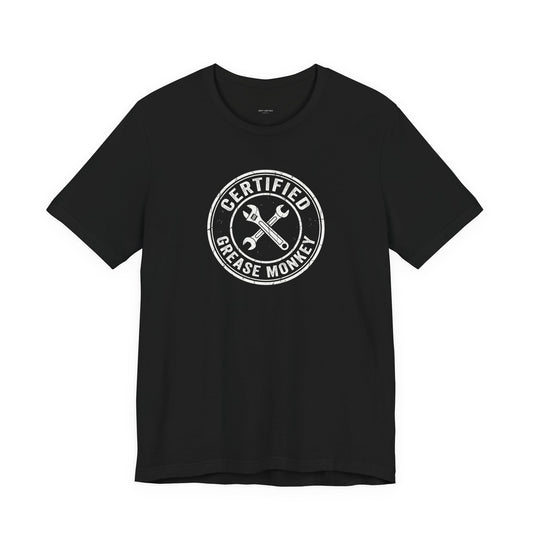Certified Grease Monkey - Vintage Mechanic Garage Graphic Tee