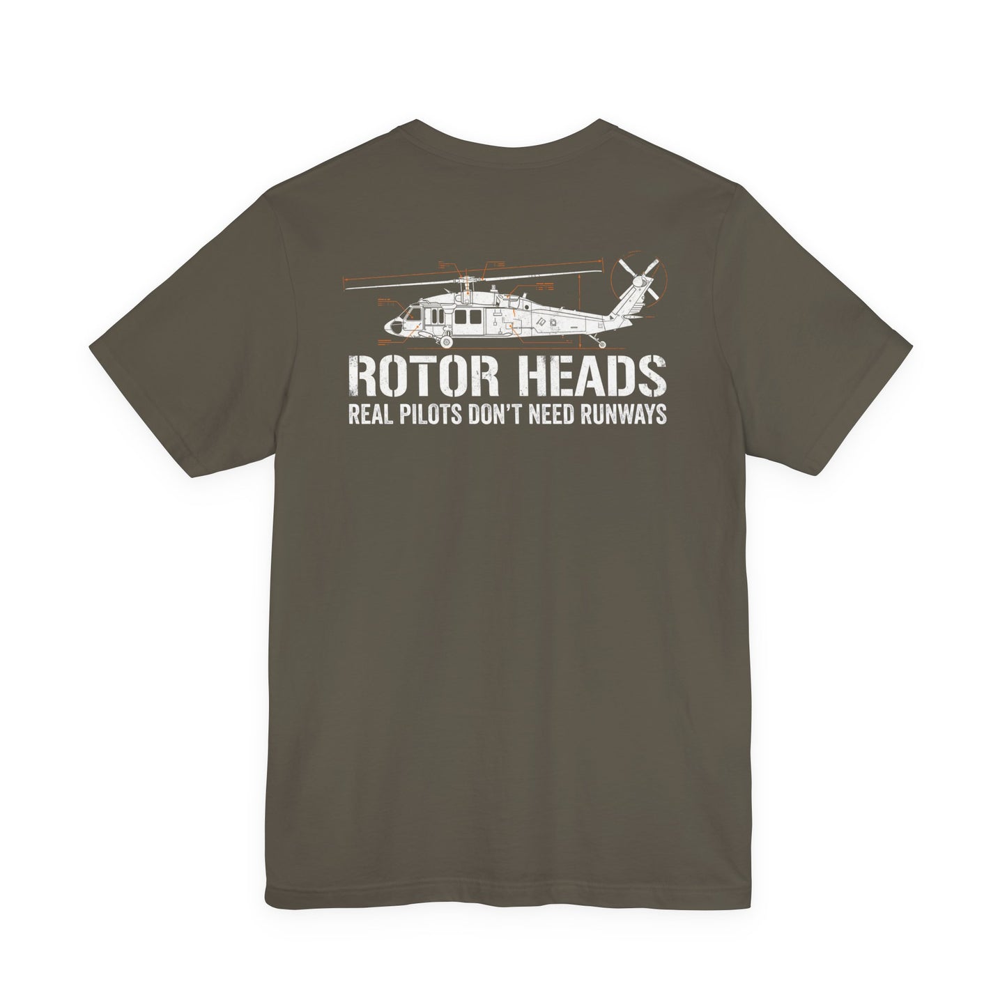 Rotor Heads - Helicopter Pilot Front & Back Graphic Tee