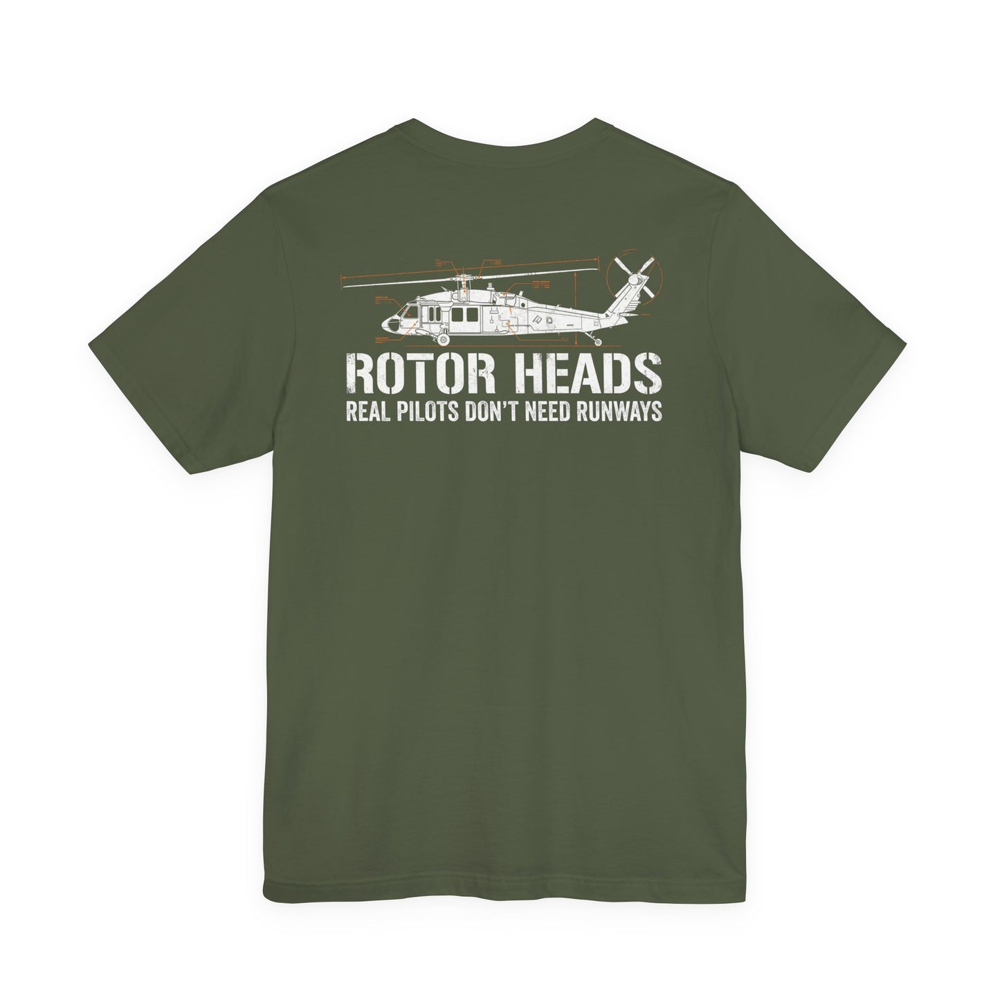 Rotor Heads - Helicopter Pilot Front & Back Graphic Tee