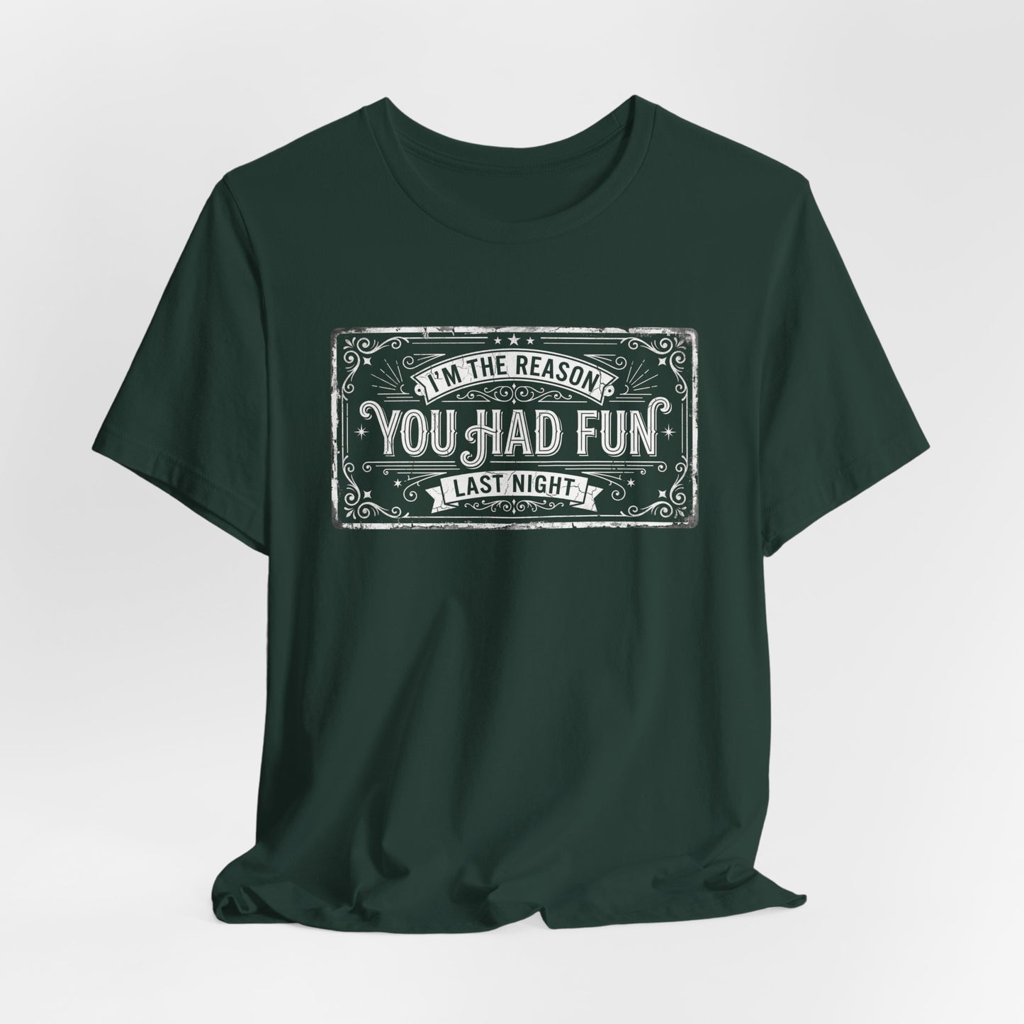I'm The Reason You Had Fun Last Night - Funny Bartender Graphic Tee