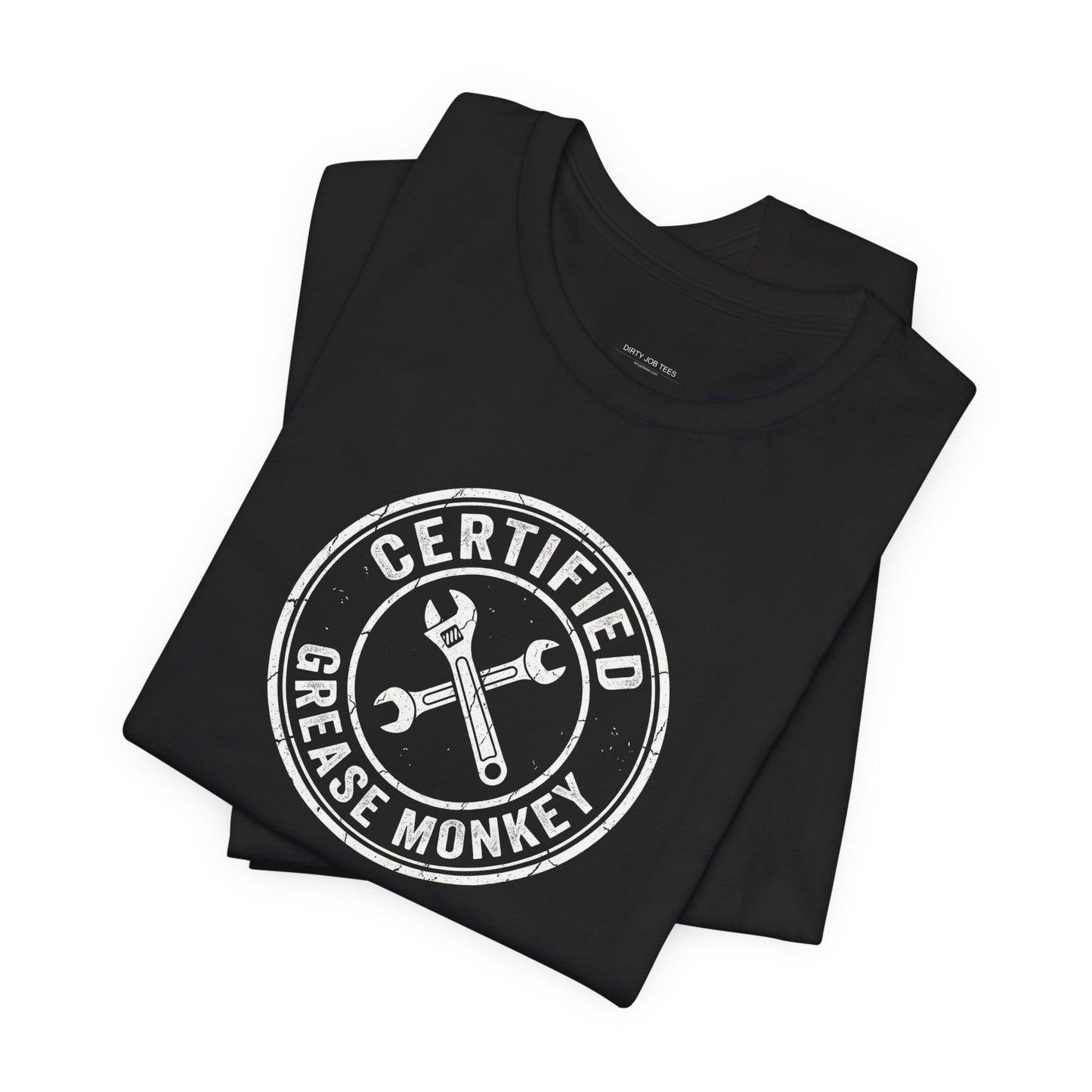 Certified Grease Monkey - Vintage Mechanic Garage Graphic Tee